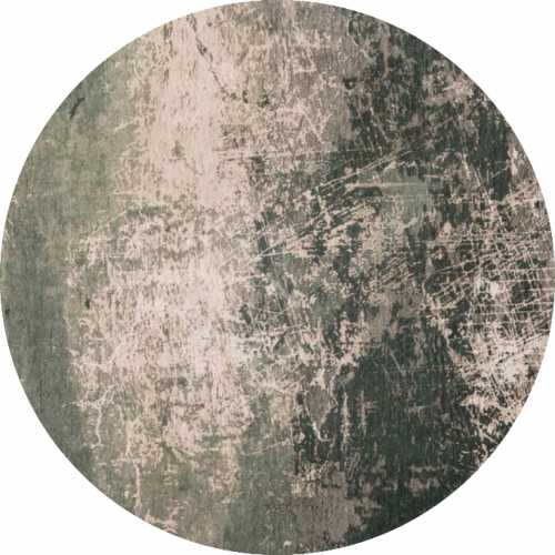 Louis De Poortere Mad Men Cracks Round Rug 8723 Dark Pine Naken